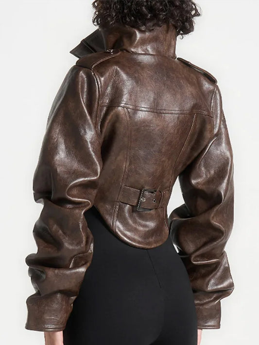 Cropped Leather Jacket